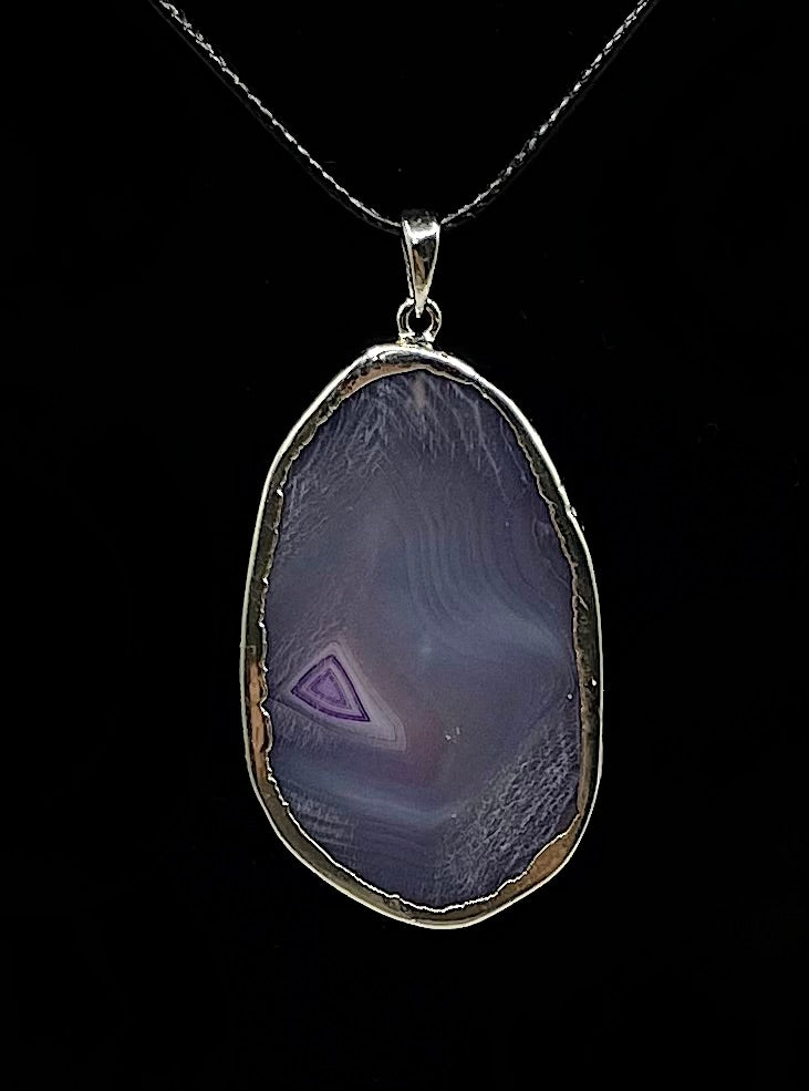 Purple Agate Slice Necklace