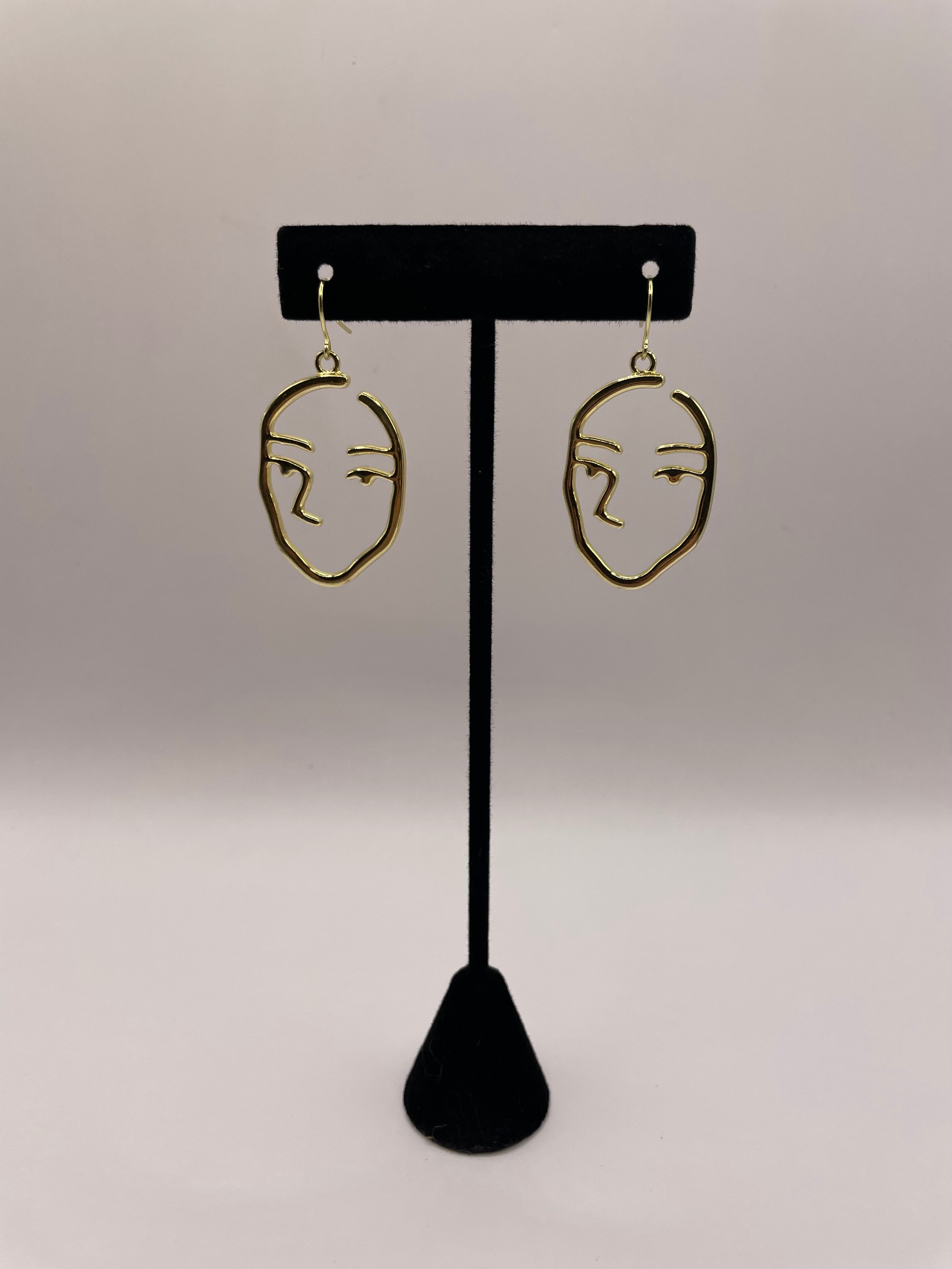 Modern Dual Face Line Art Earrings