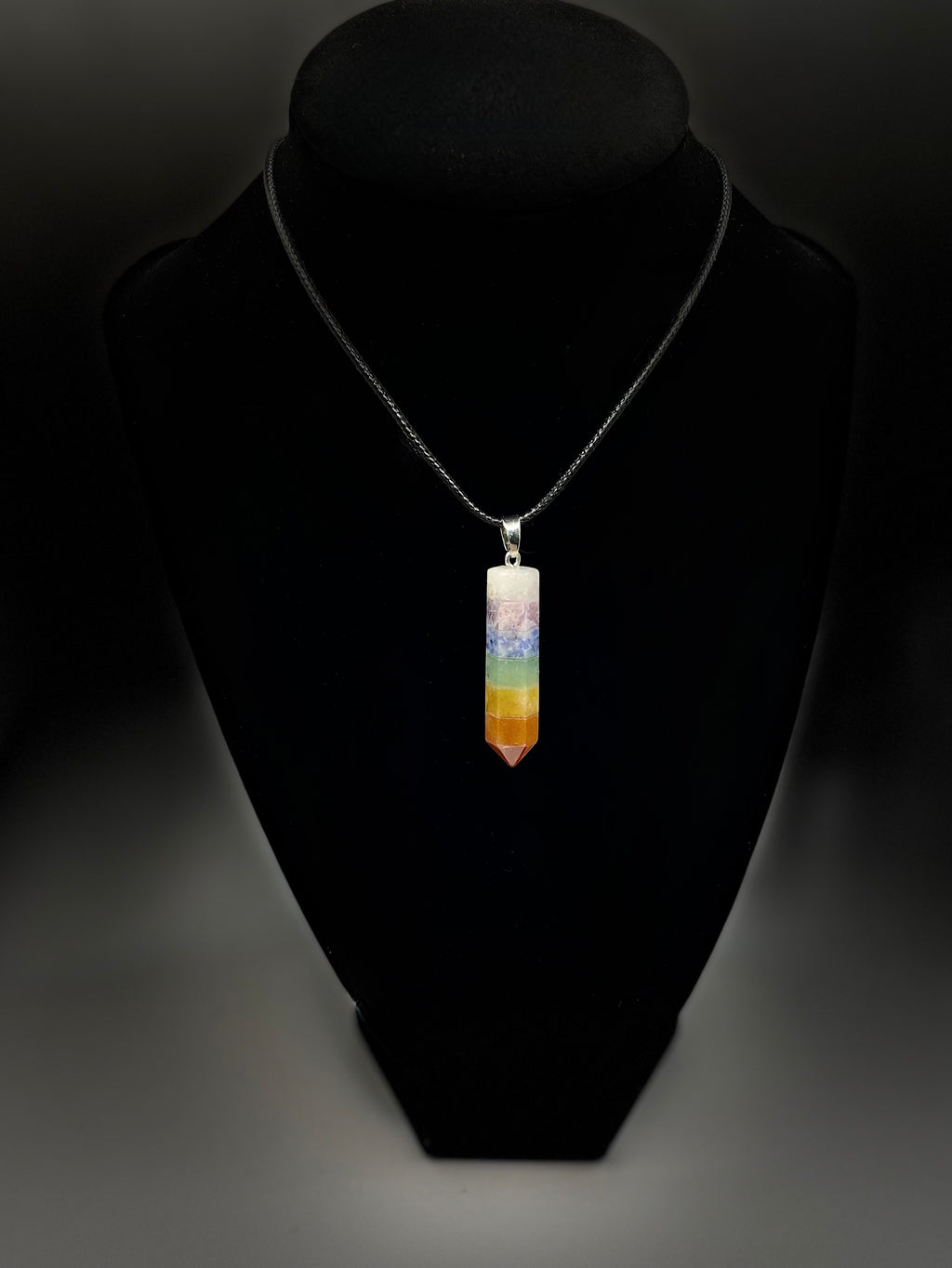 Seven Chakra Crystal Point Necklace