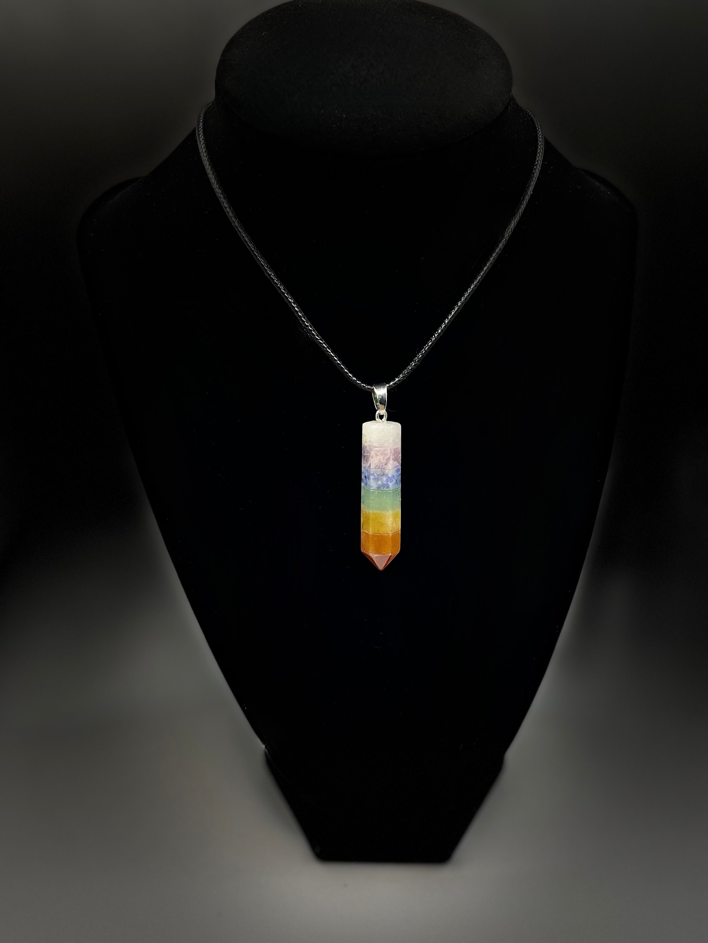 Seven Chakra Crystal Point Necklace