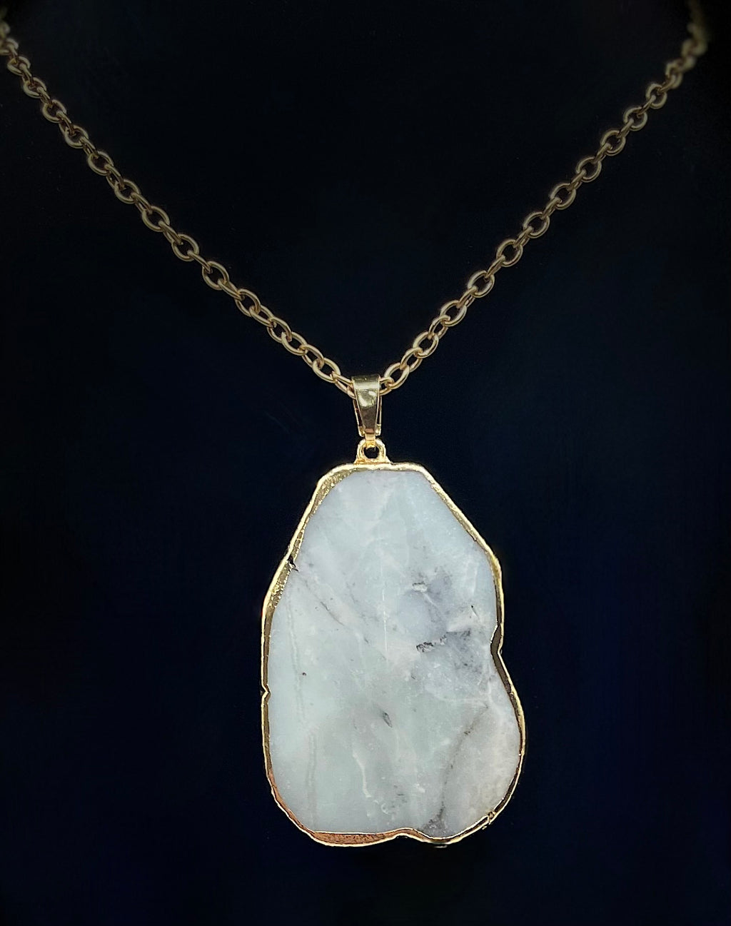 White Quartz Slab Necklace