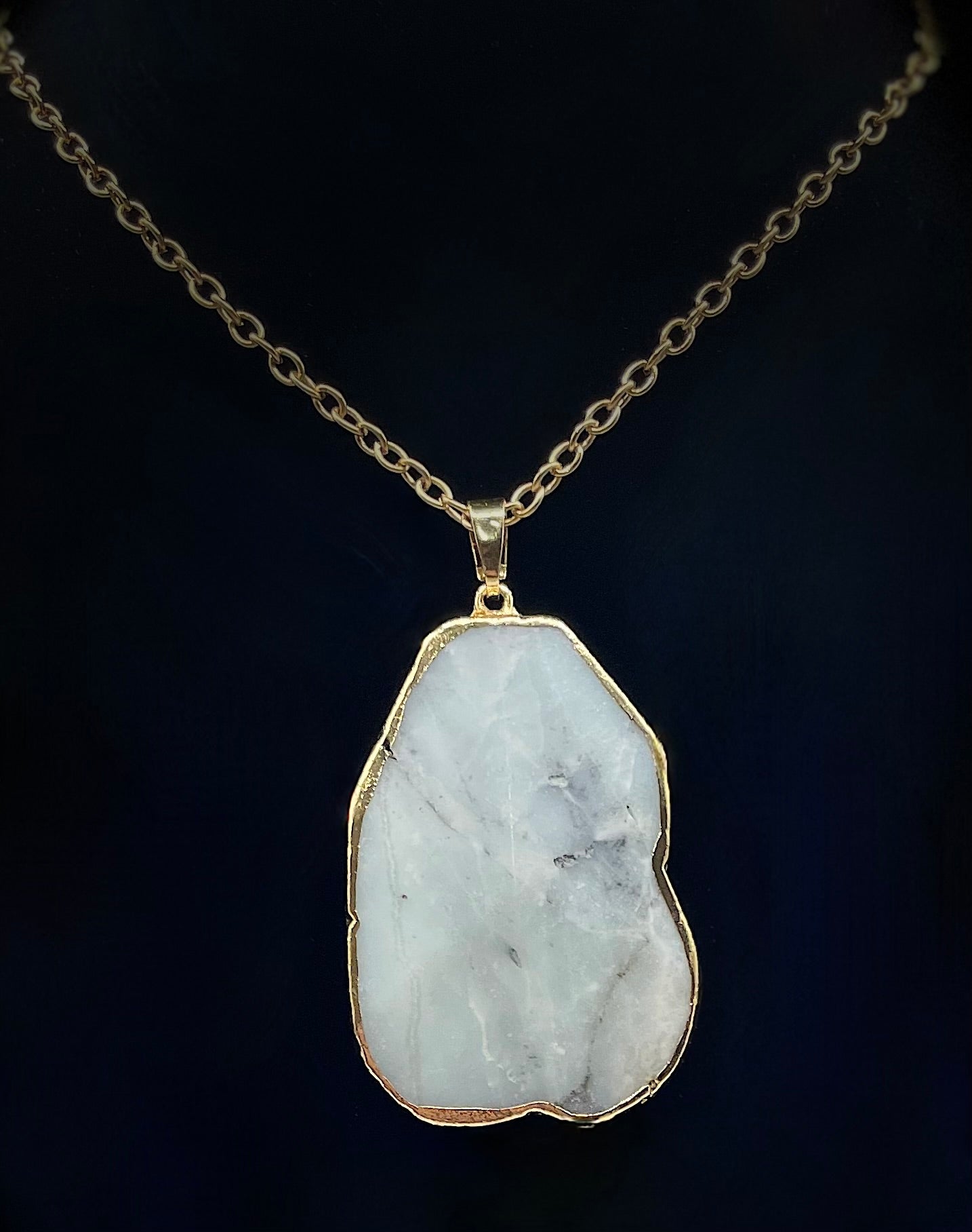 White Quartz Slab Necklace