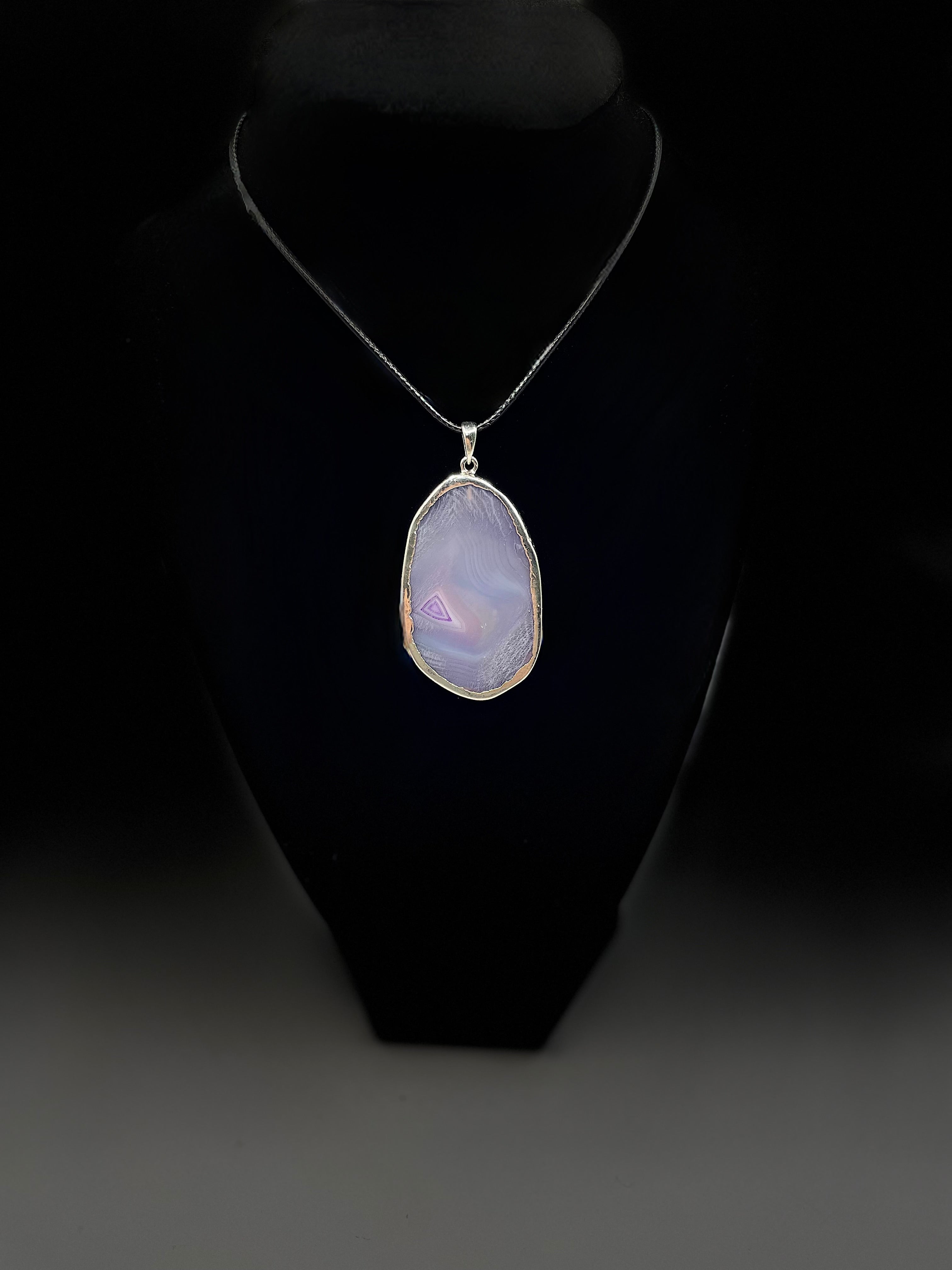 Purple Agate Slice Necklace