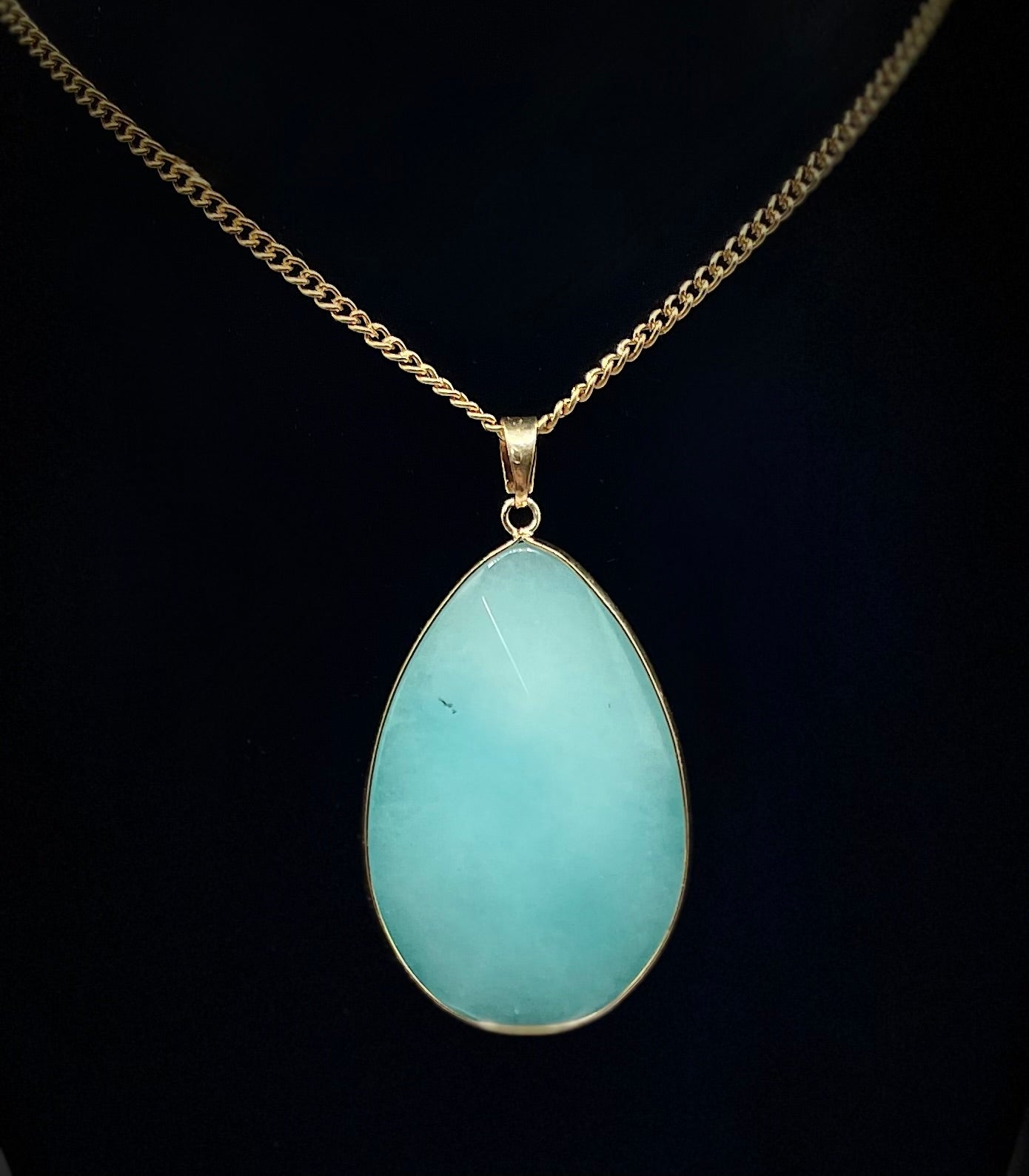 Blue Amazonite Teardrop Necklace