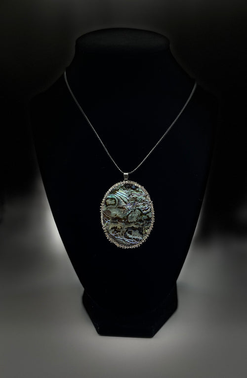 Abalone Shell Teardrop Pendant Necklace