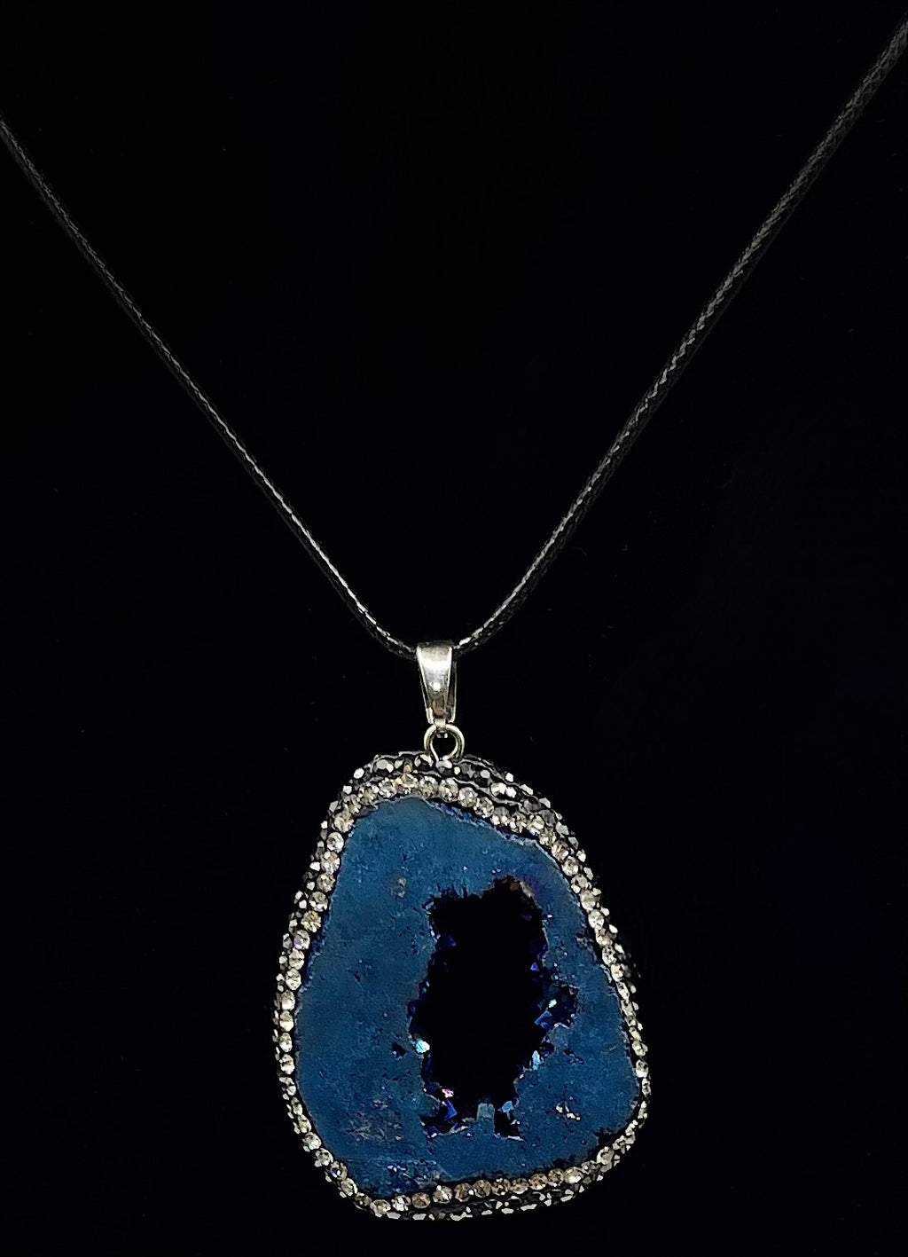 Blue Druzy Quartz Pendant