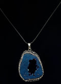 Blue Druzy Quartz Pendant