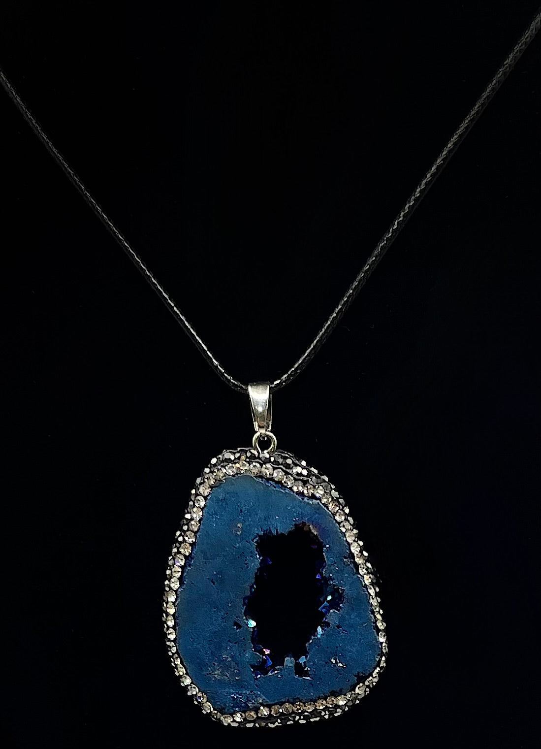 Blue Druzy Quartz Pendant