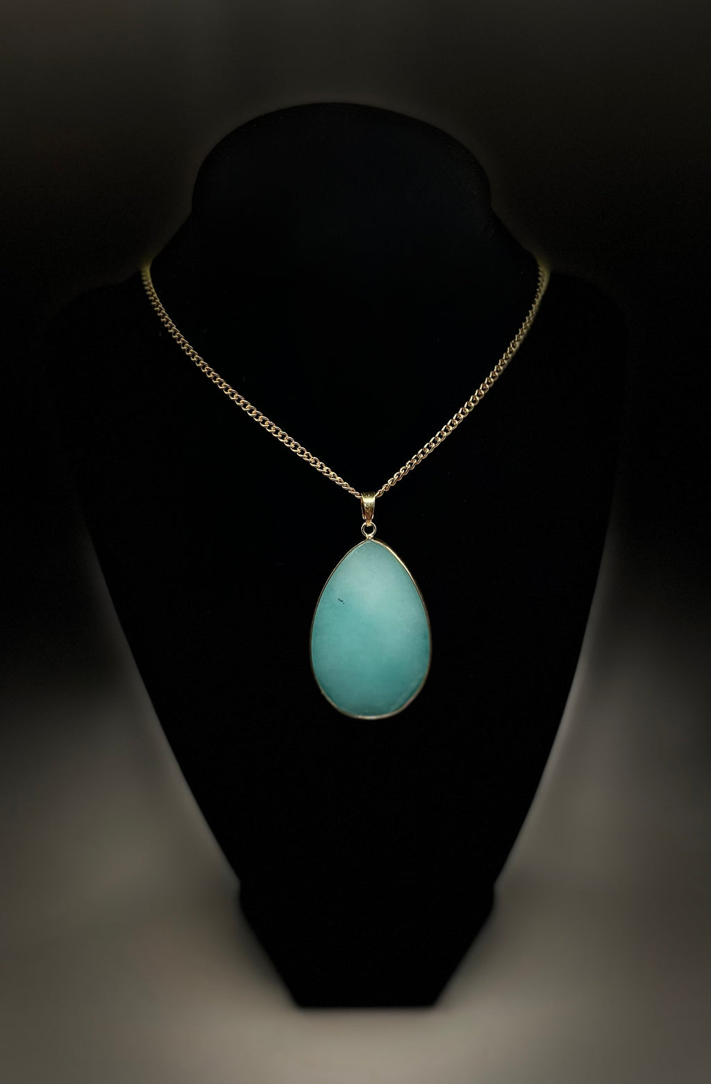 Blue Amazonite Teardrop Necklace