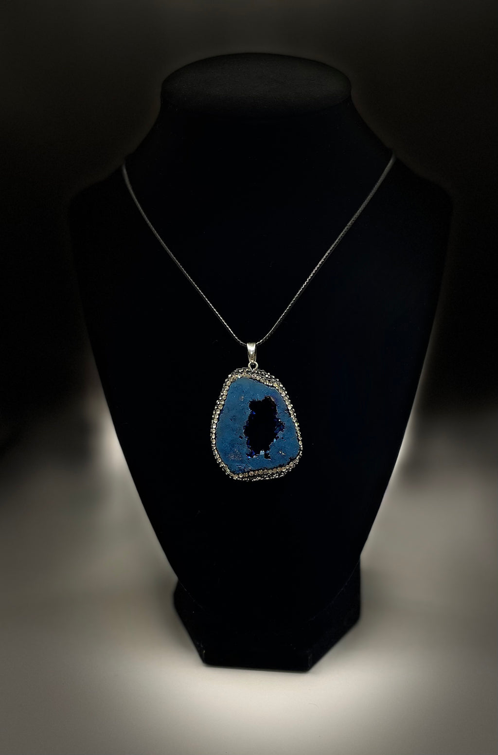 Blue Druzy Quartz Pendant