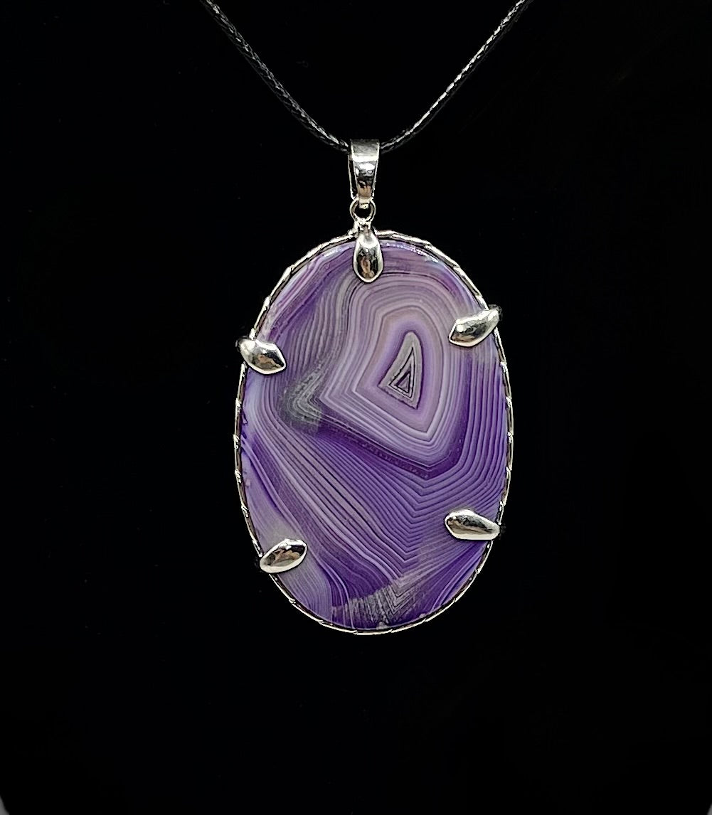 Purple Agate Statement Necklace