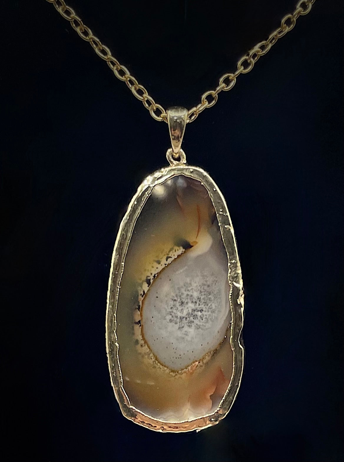 Natural Agate Geode Necklace