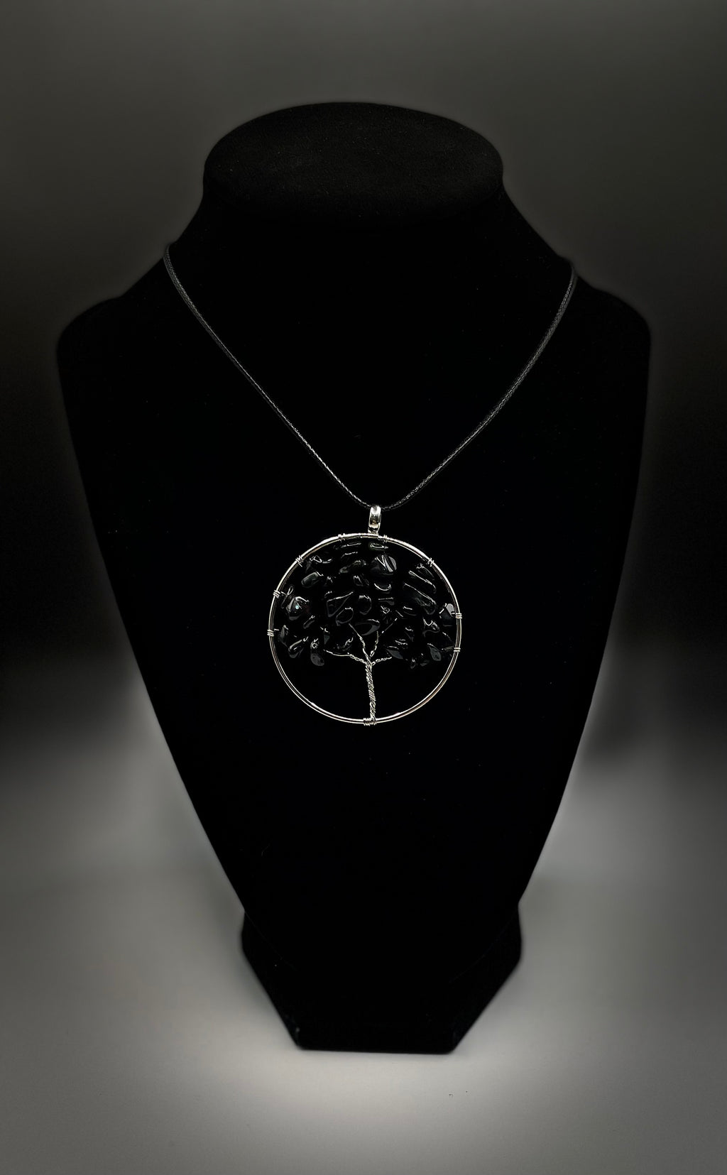 Black Obsidian Tree of Life Necklace