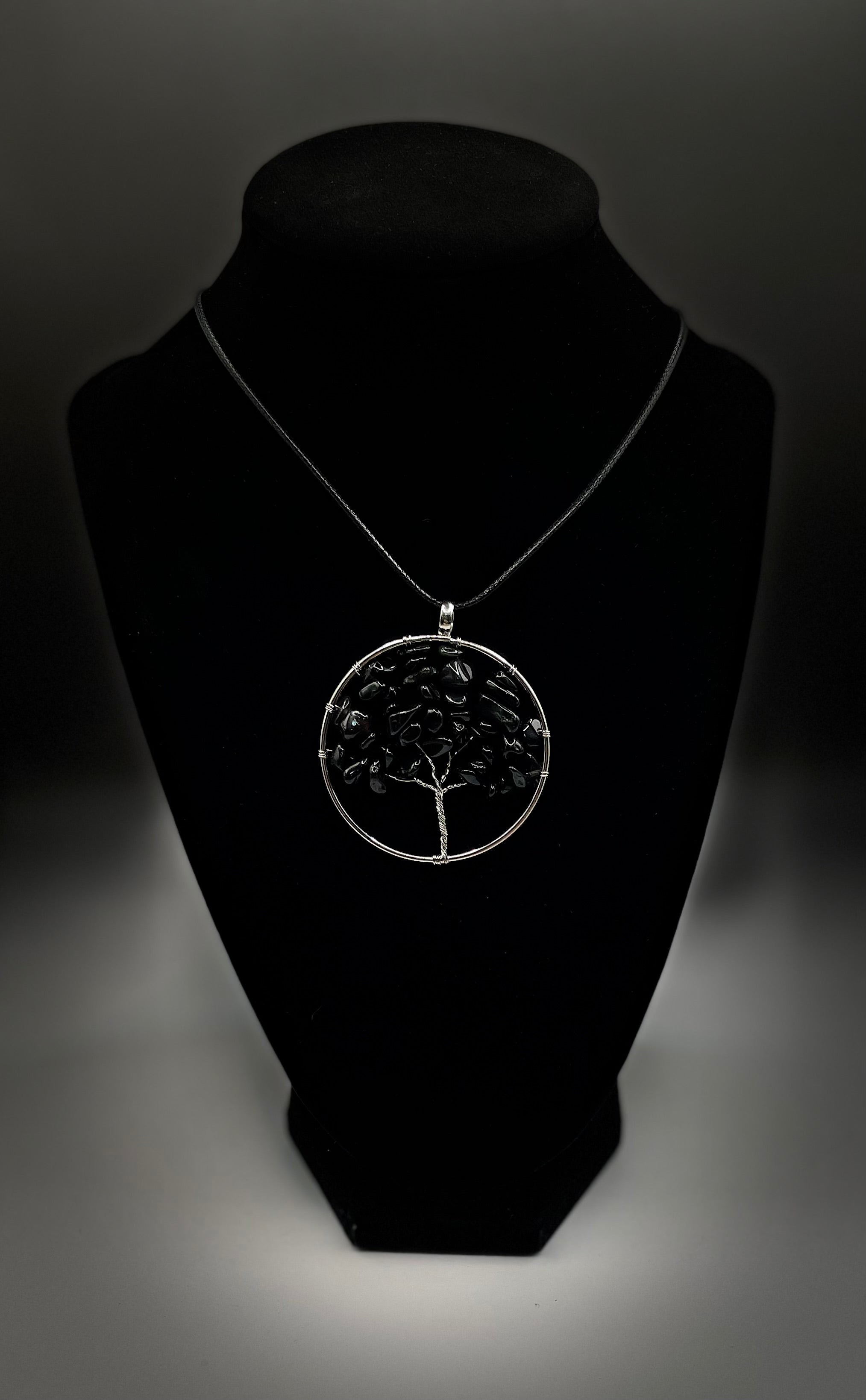 Black Obsidian Tree of Life Necklace