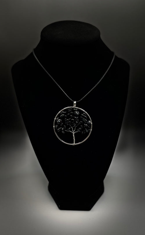 Black Obsidian Tree of Life Necklace