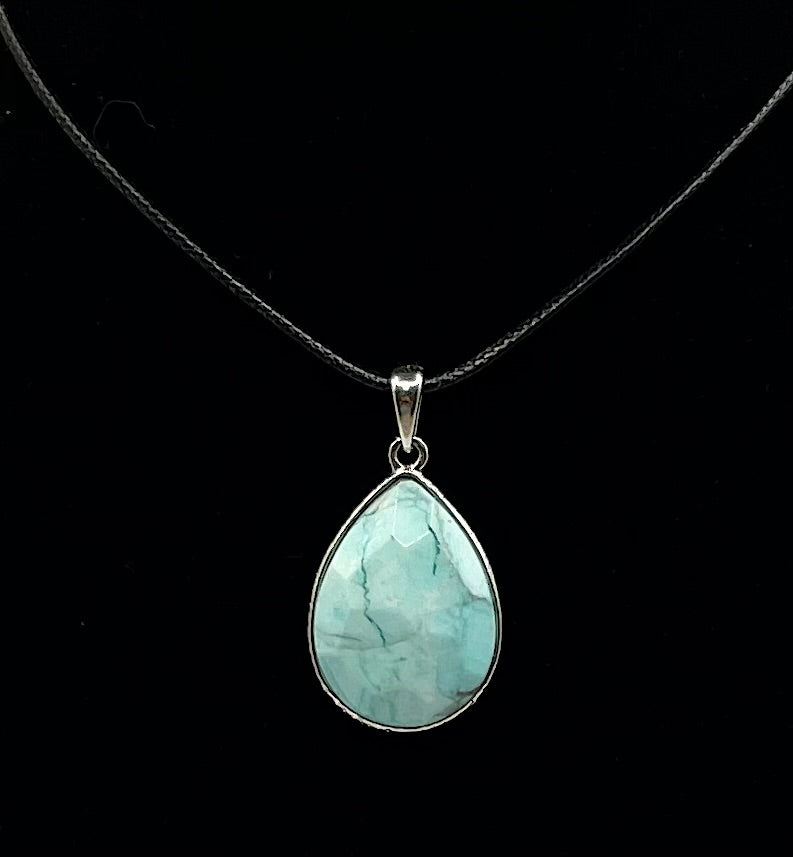Genuine Amazonite Teardrop Crystal Necklace