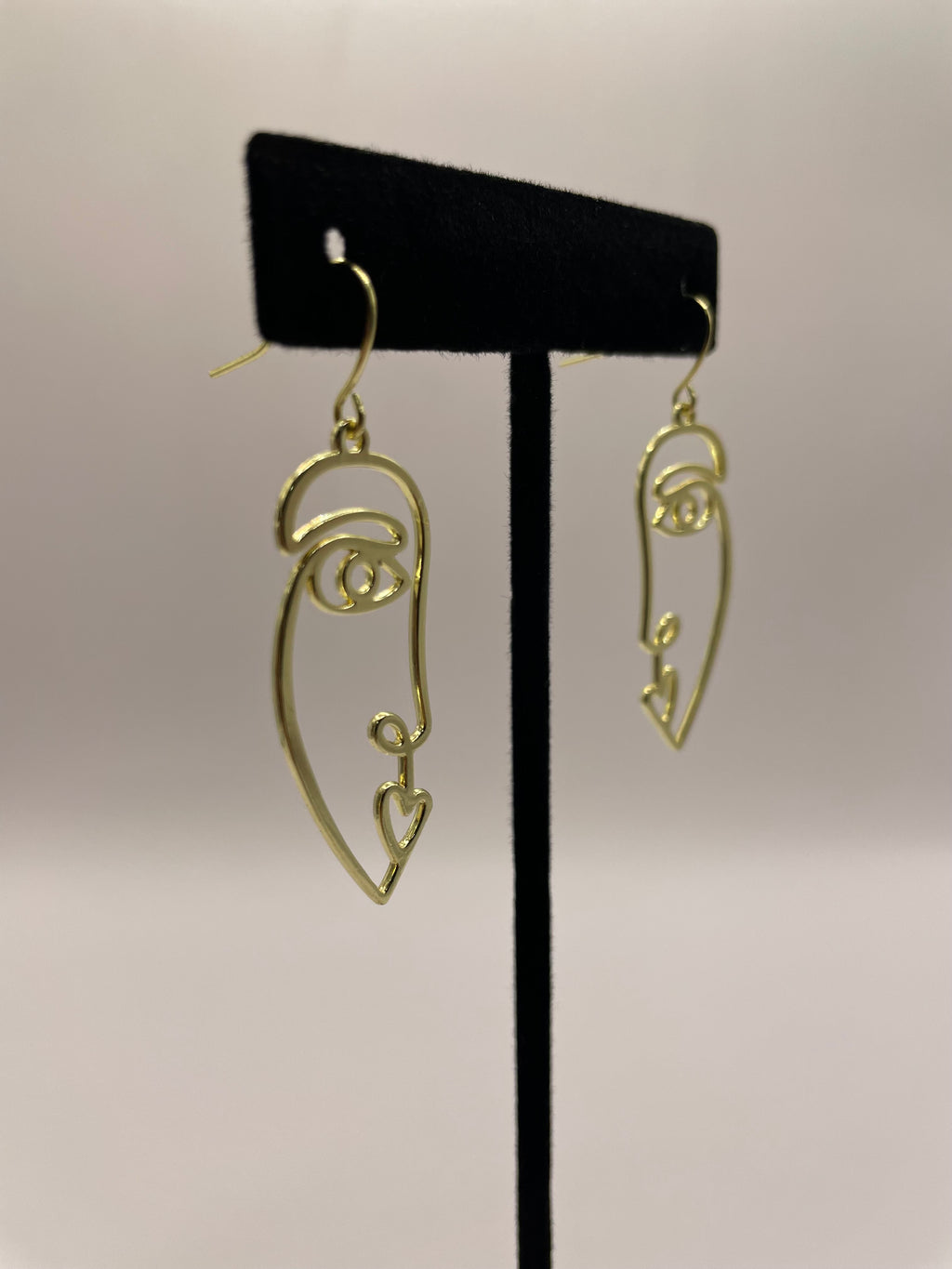 Eye & Heart Abstract Face Earrings