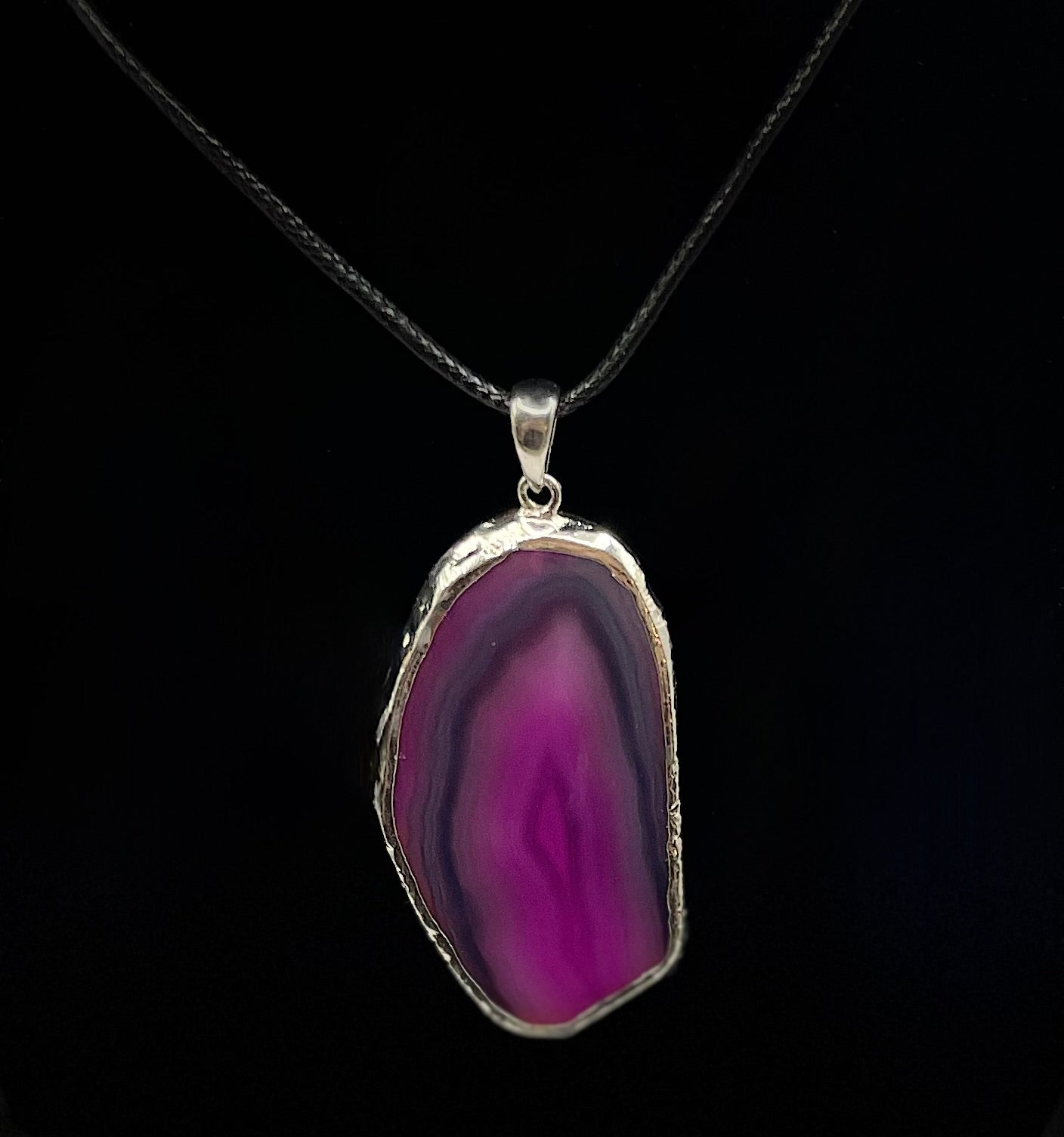 Pink Agate Slice Necklace