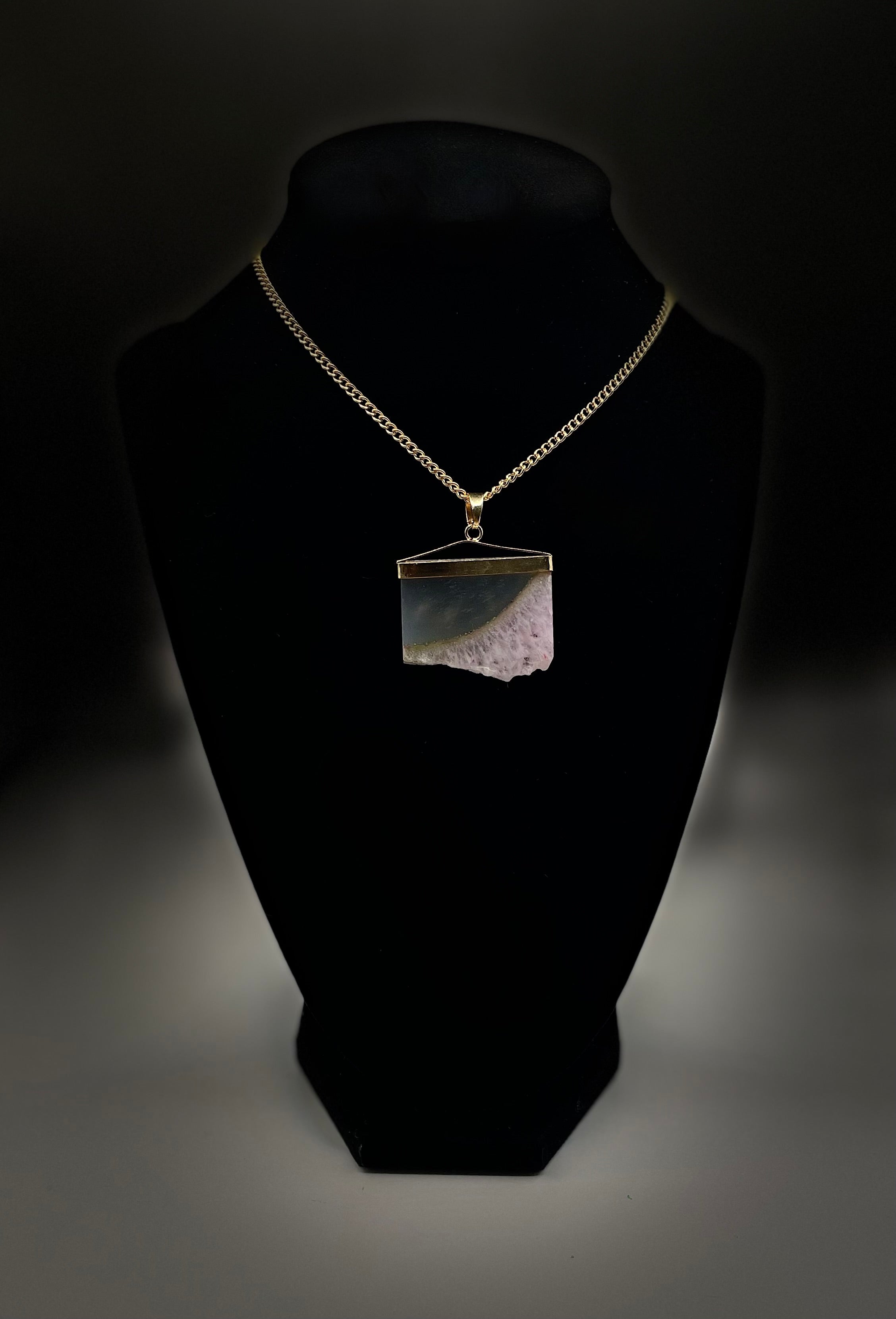 Druzy Agate Bar Necklace