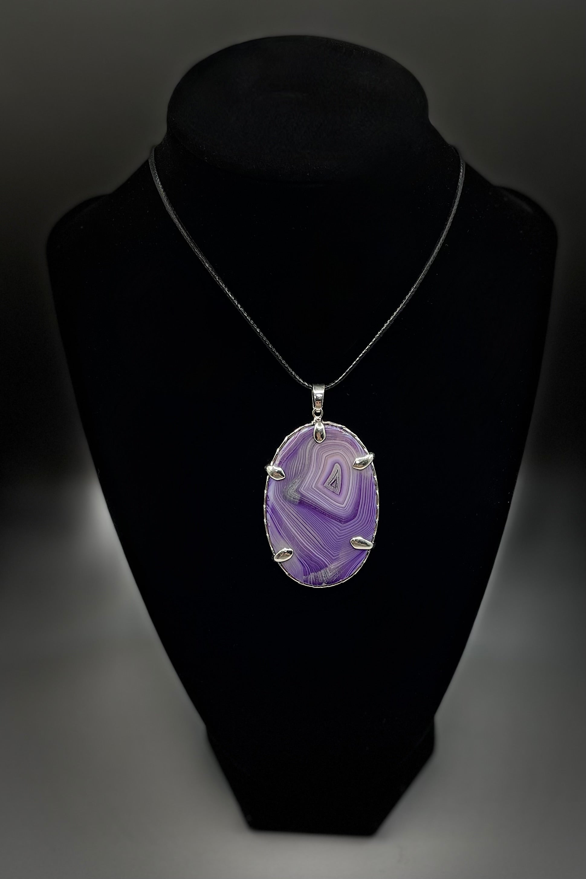Purple Agate Statement Necklace
