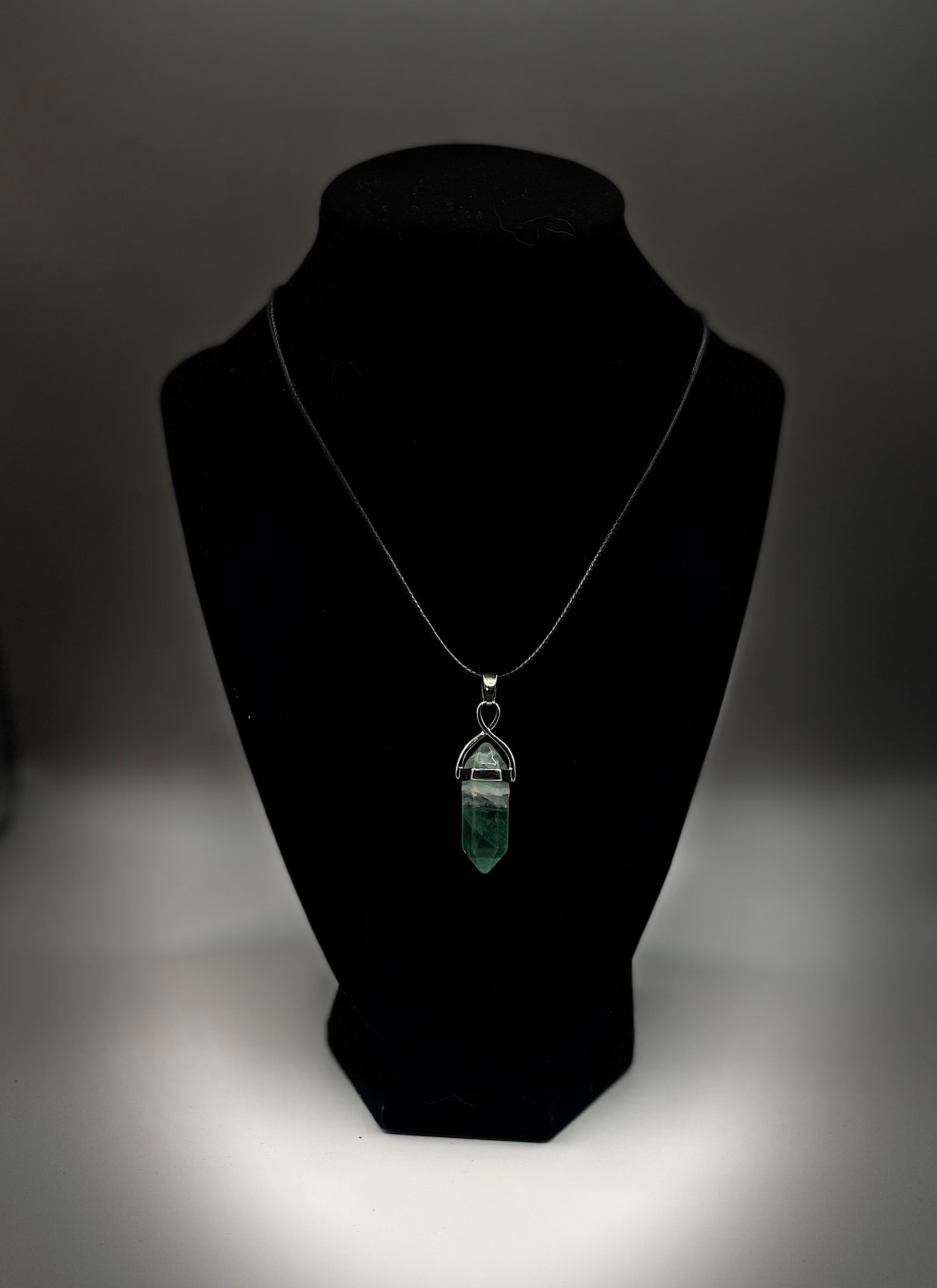 Green Fluorite Crystal Point Necklace