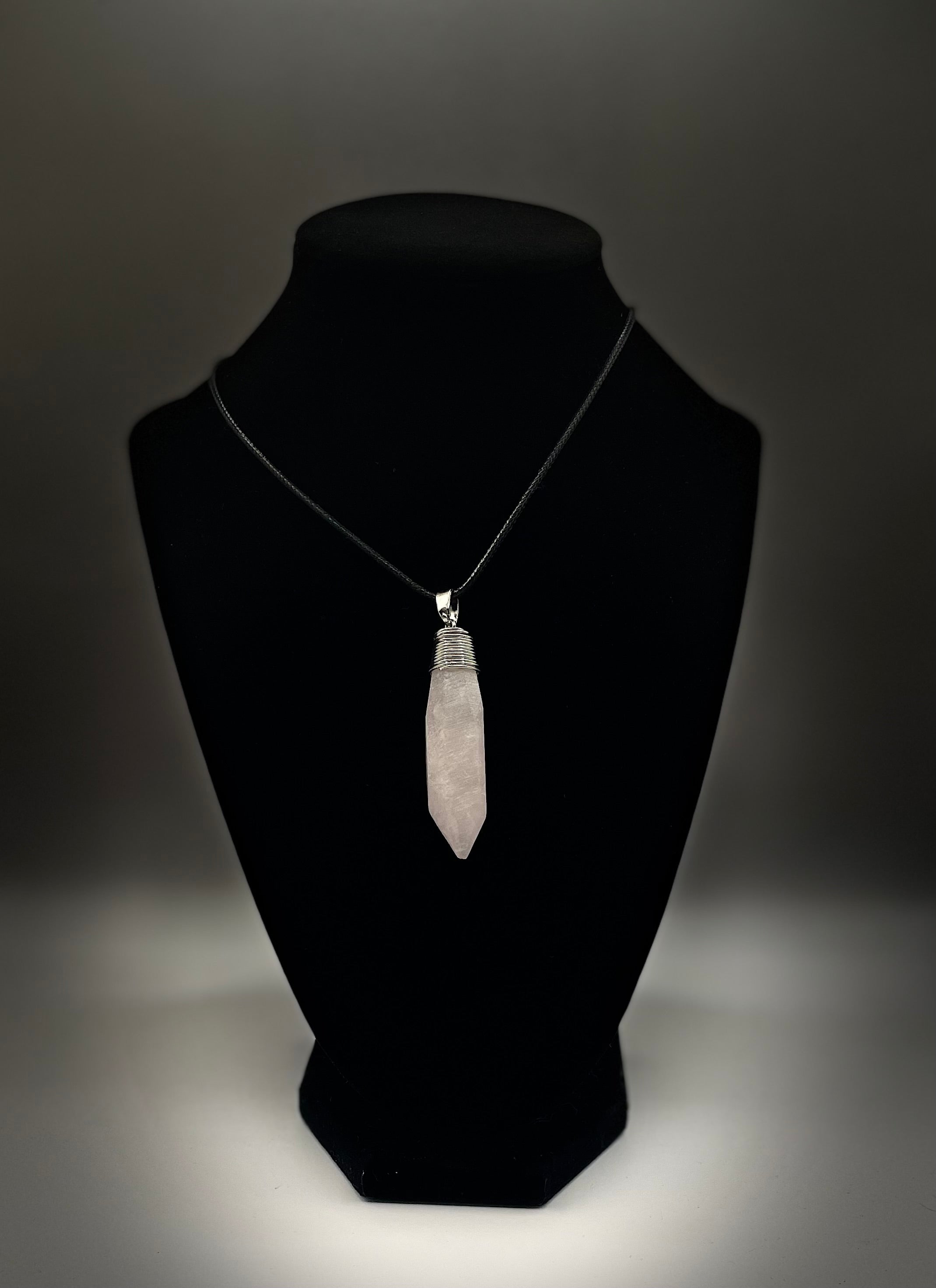 Rose Quartz Crystal Point Necklace