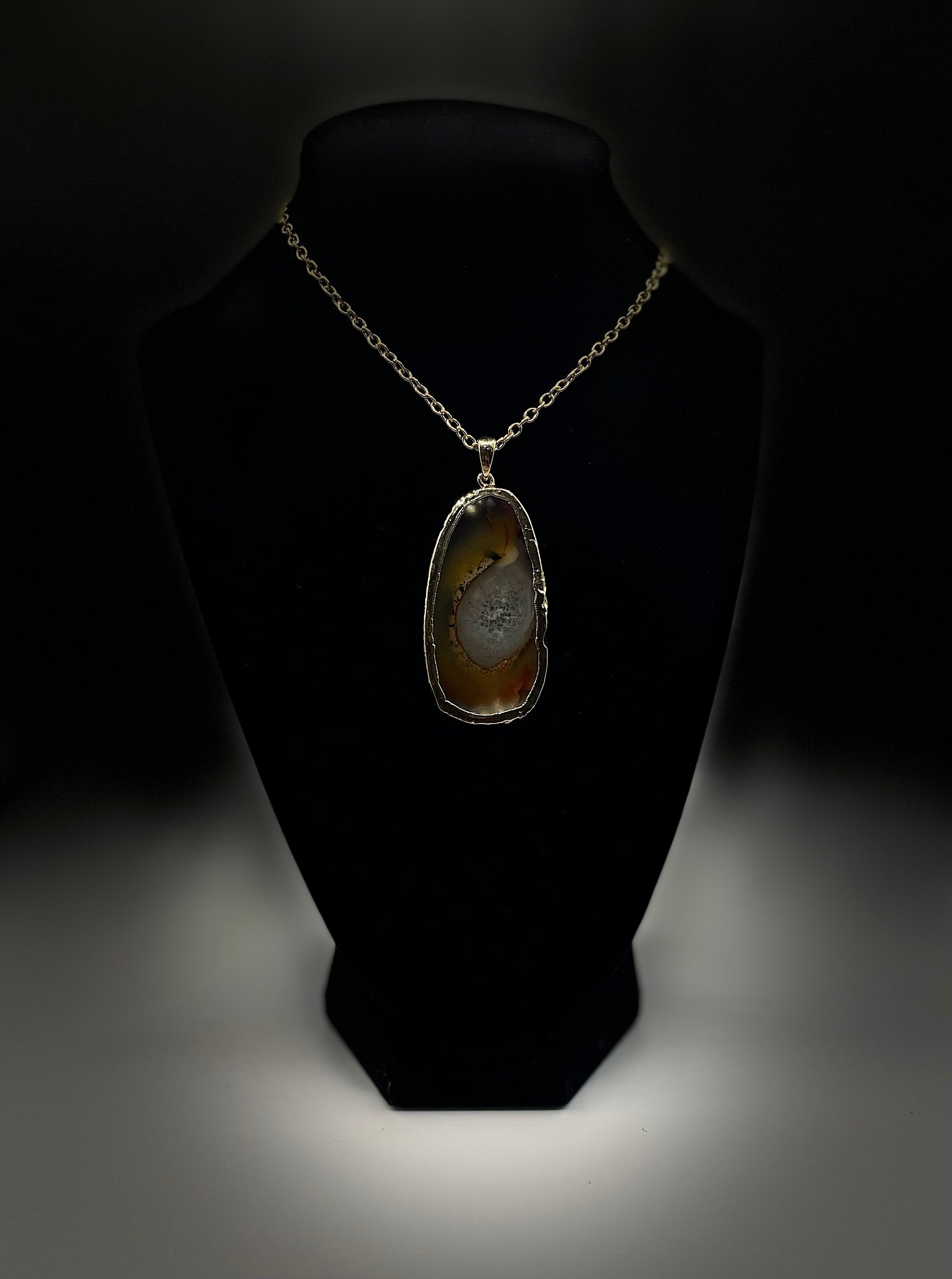 Natural Agate Geode Necklace