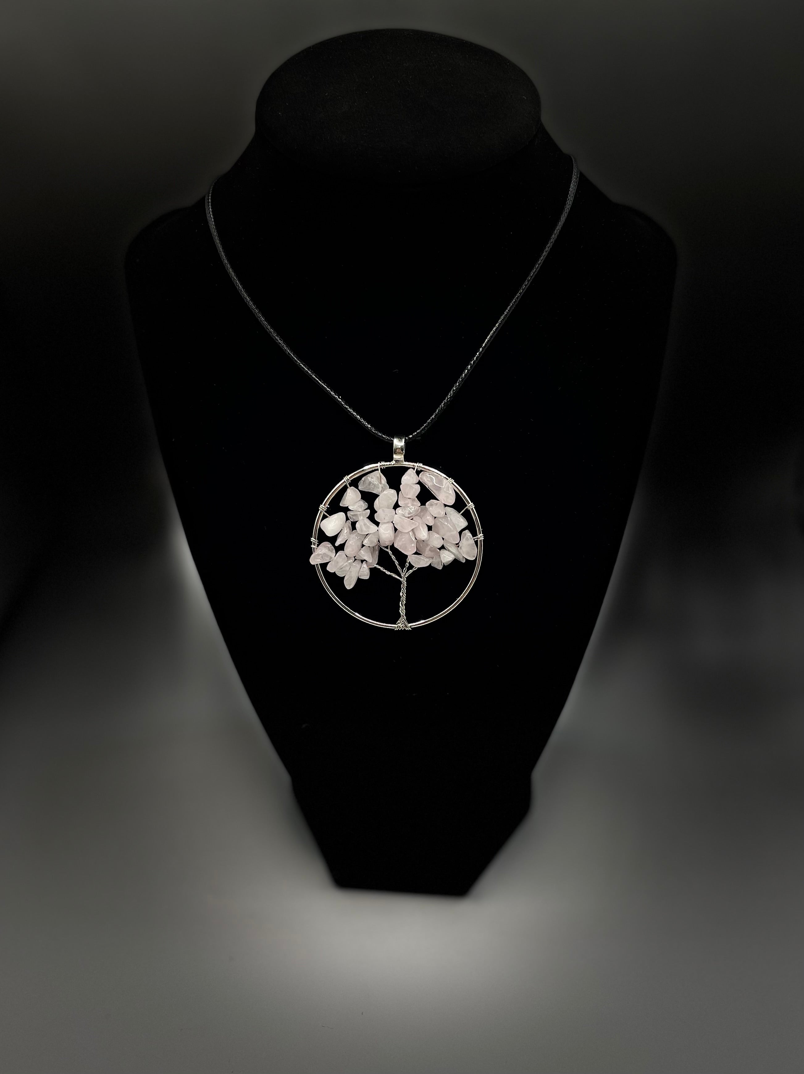 Rose Quartz Tree of Life Necklace