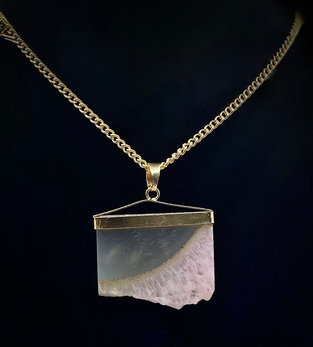 Druzy Agate Bar Necklace